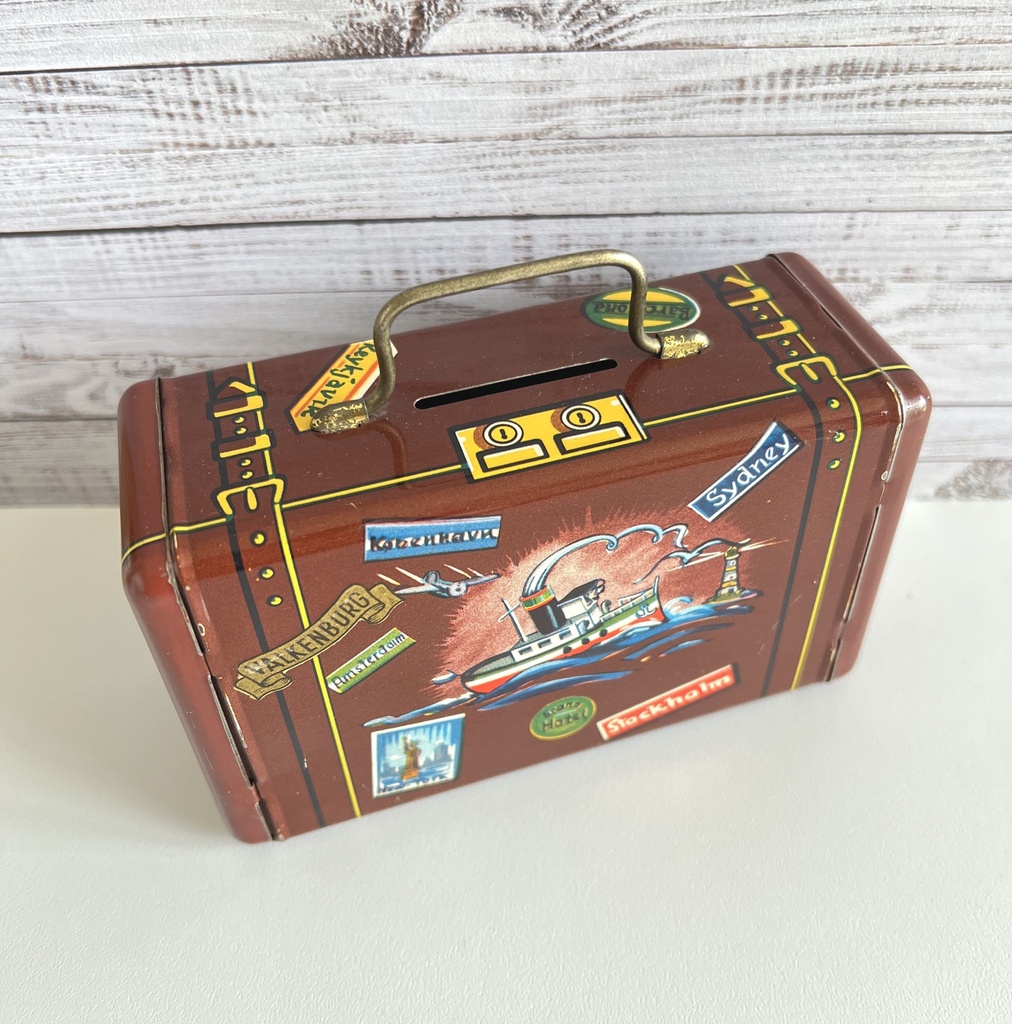 Tirelire en métal en forme de valise - Western Germany