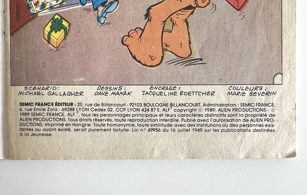 Bande dessinée Alf - Semic France 1989