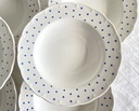 Lot de 6 assiettes creuses Boch Festival Points bleus