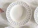 Lot de 6 assiettes creuses Boch Festival Points bleus