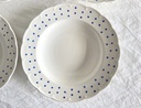 Lot de 6 assiettes creuses Boch Festival Points bleus
