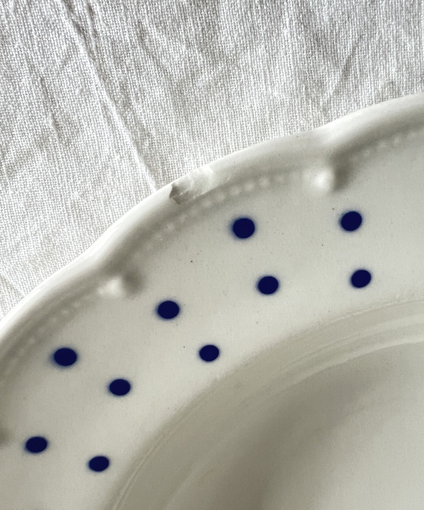 Lot de 6 assiettes creuses Boch Festival Points bleus