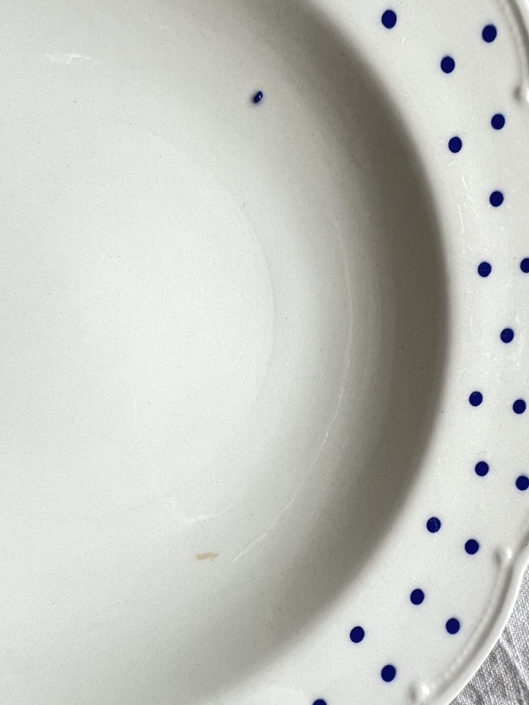 Lot de 6 assiettes creuses Boch Festival Points bleus