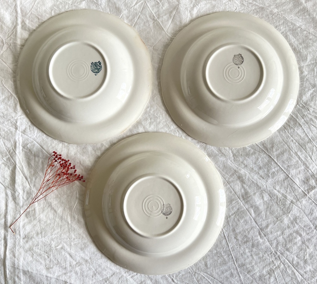 Lot de 6 assiettes creuses Boch Festival Points bleus