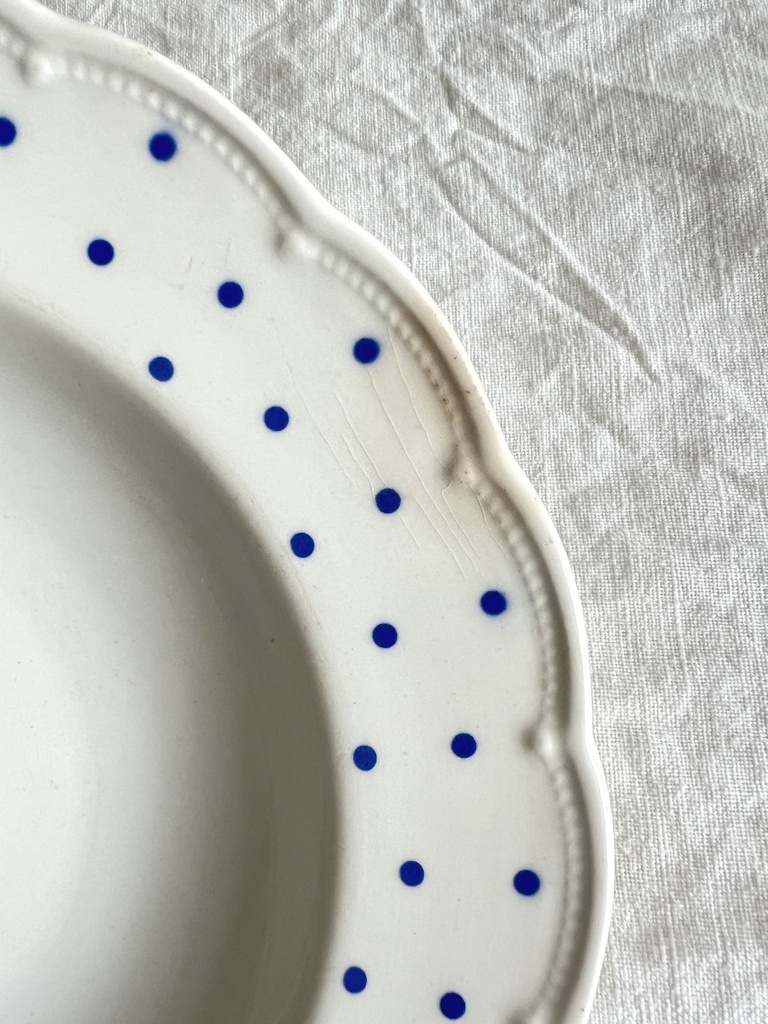 Lot de 6 assiettes creuses Boch Festival Points bleus