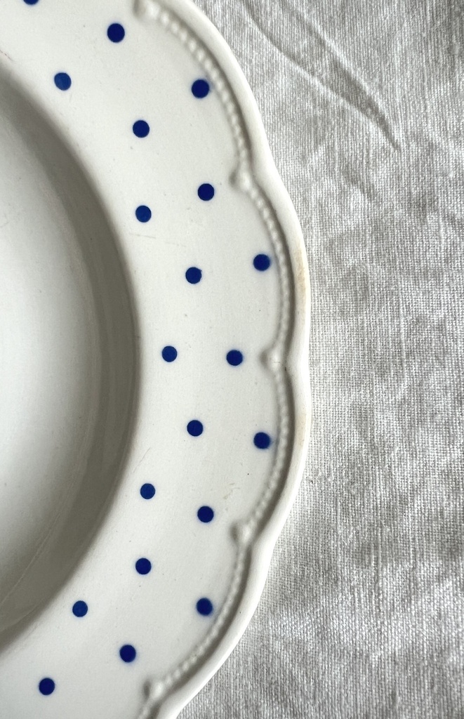 Lot de 6 assiettes creuses Boch Festival Points bleus