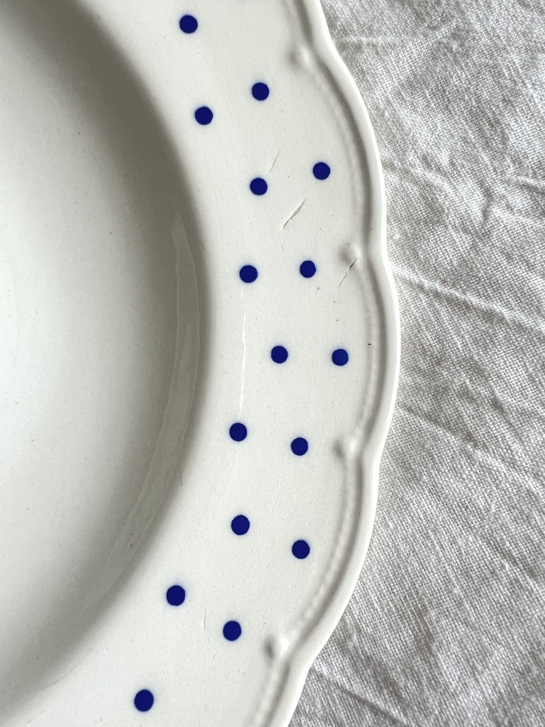Lot de 6 assiettes creuses Boch Festival Points bleus