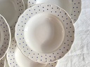 Lot de 6 assiettes creuses Boch Points bleus