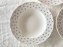 Lot de 6 assiettes creuses Boch Points bleus