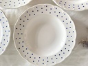 Lot de 6 assiettes creuses Boch Points bleus