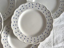 Lot de 6 assiettes à dessert Boch Points bleus