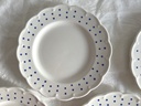 Lot de 6 assiettes à dessert Boch Points bleus