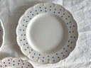 Lot de 6 assiettes à dessert Boch Points bleus