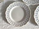 Lot de 6 assiettes à dessert Boch Points bleus