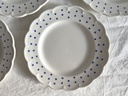 Lot de 6 assiettes à dessert Boch Points bleus