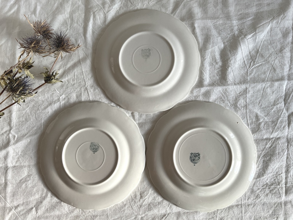 Lot de 6 assiettes à dessert Boch Points bleus