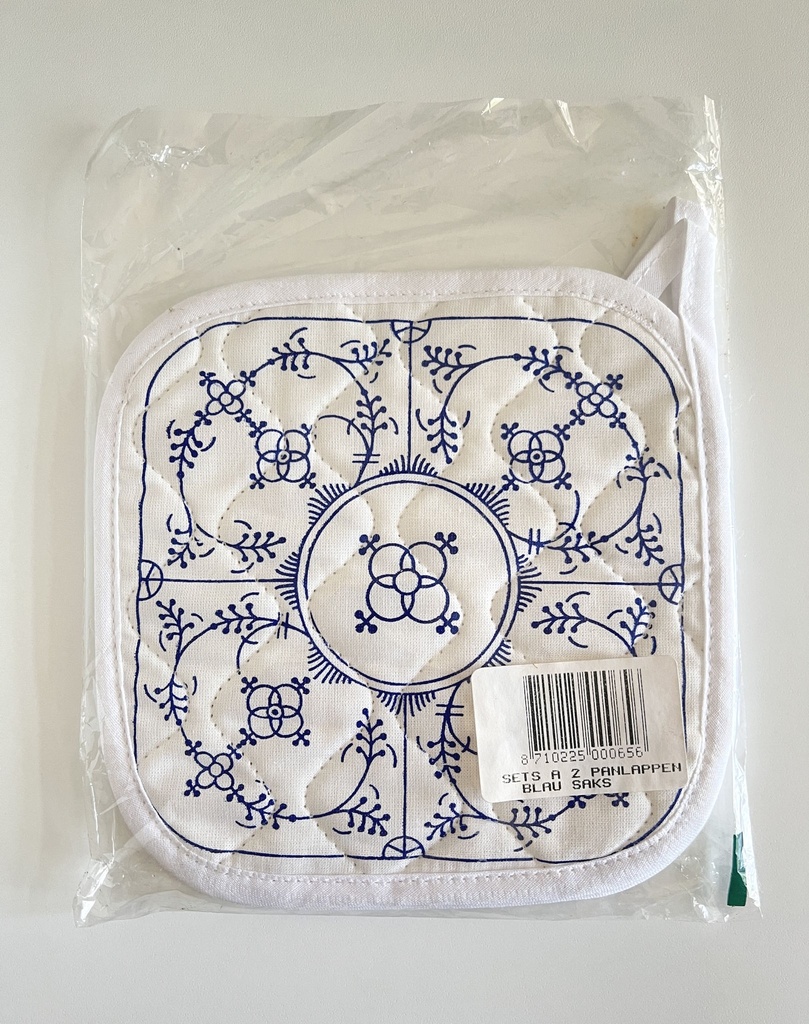 Paire de maniques motif Copenhague / Saxe