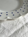 Lot de 6 assiettes à dessert Boch Points bleus
