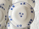Lot de 6 assiettes creuses Boch Mercure bleu