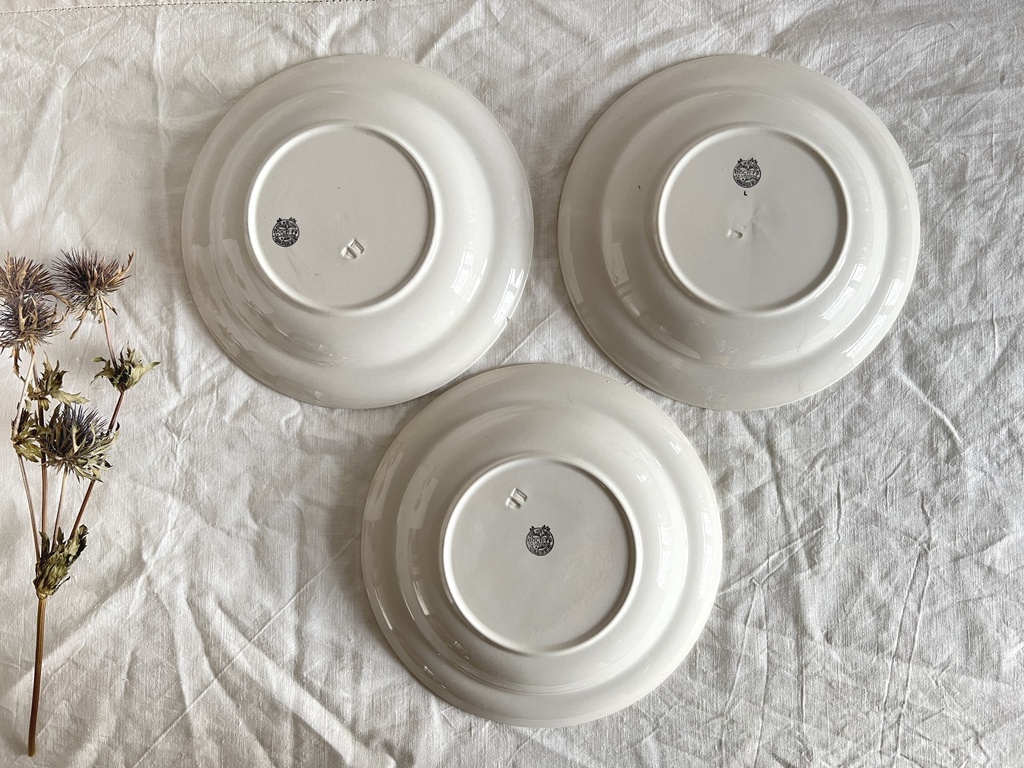 Lot de 6 assiettes creuses Boch Mercure bleu