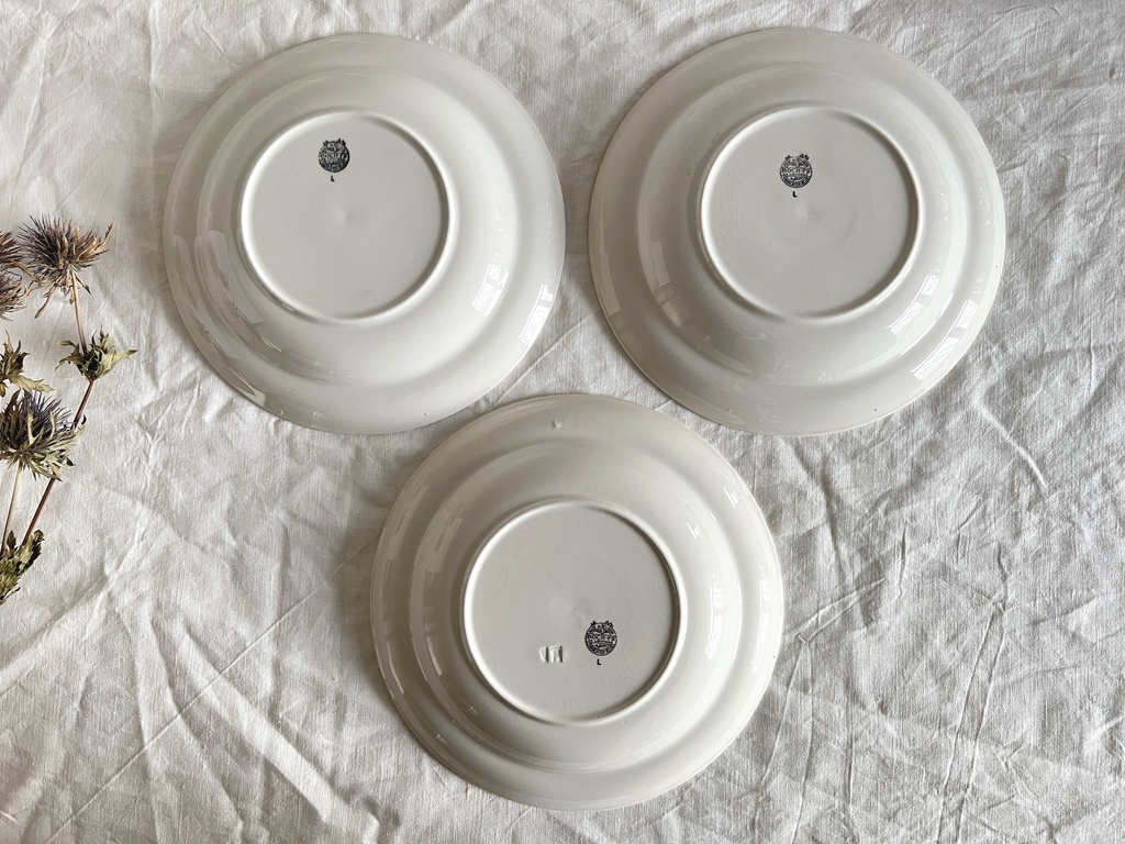 Lot de 6 assiettes creuses Boch Mercure bleu