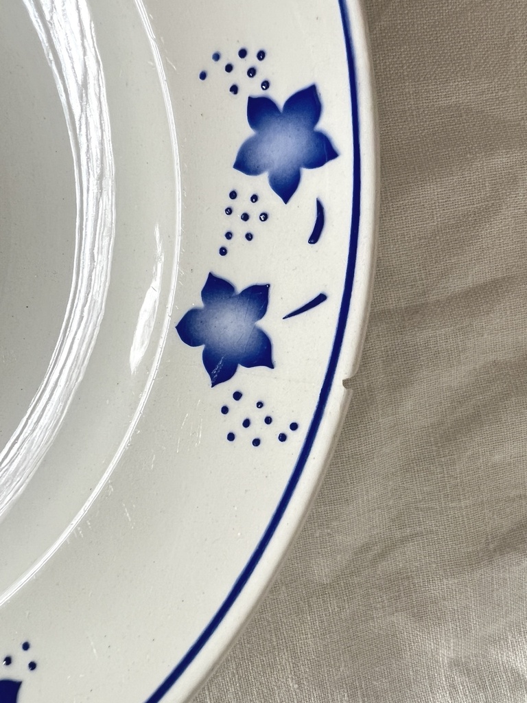 Lot de 6 assiettes creuses Boch Mercure bleu