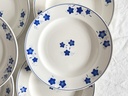 Lot de 6 assiettes plates Boch Mercure bleu