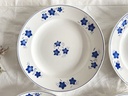 Lot de 6 assiettes plates Boch Mercure bleu