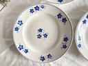 Lot de 6 assiettes plates Boch Mercure bleu