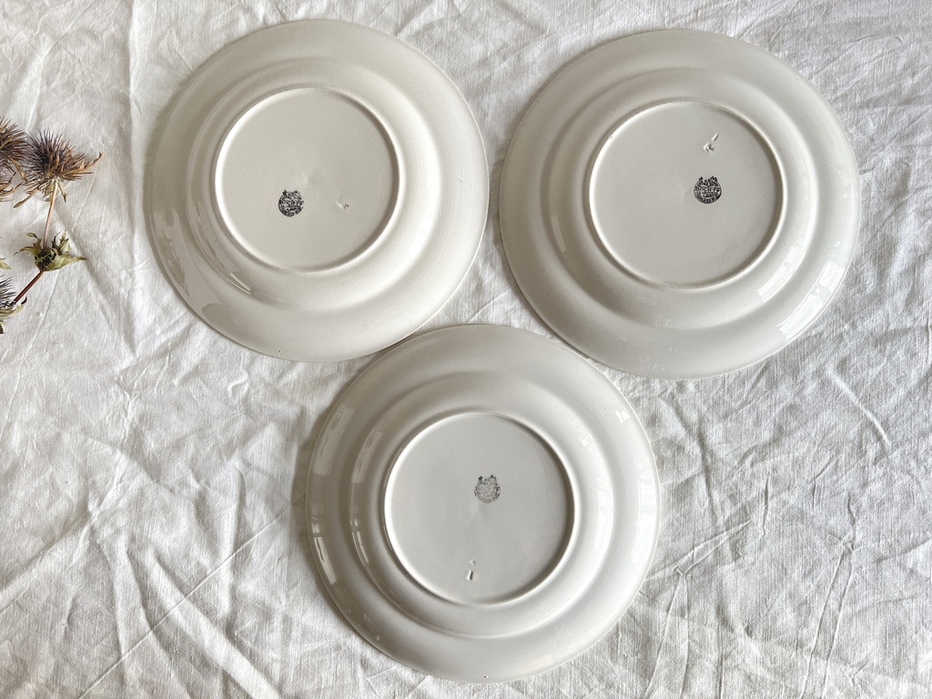 Lot de 6 assiettes plates Boch Mercure bleu
