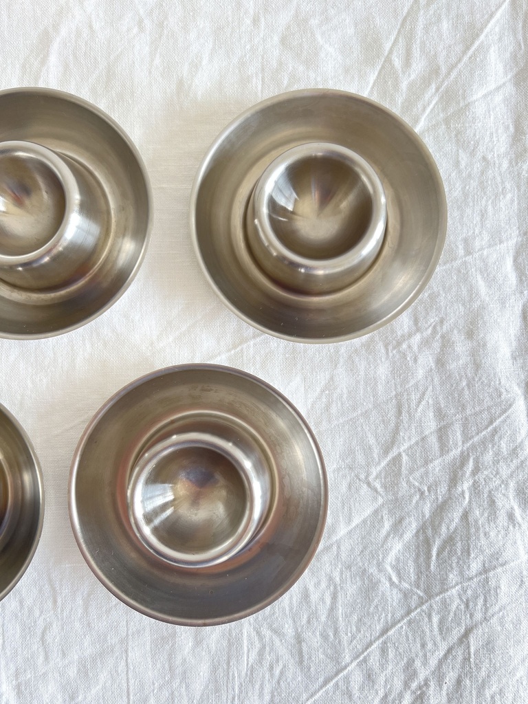 Ensemble de 6 coquetiers ronds en inox Menagia Baes