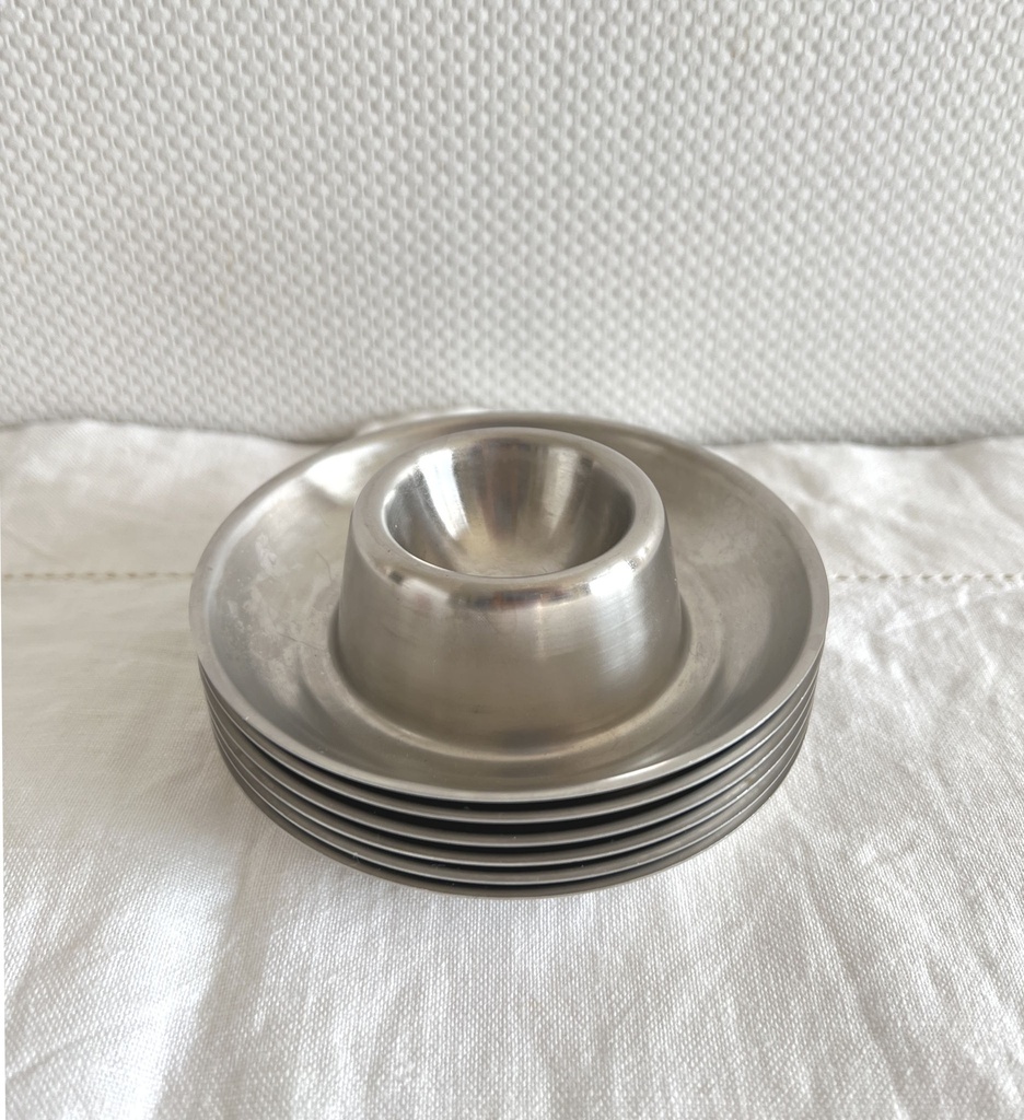 Ensemble de 6 coquetiers ronds en inox Menagia Baes