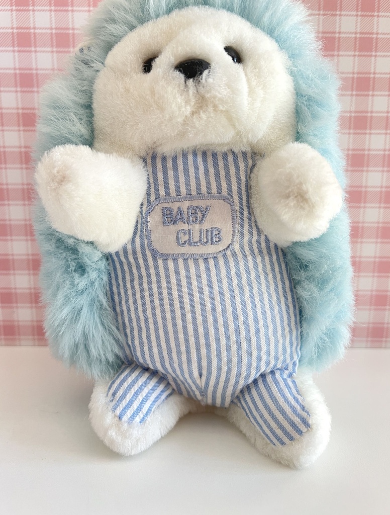 Peluche doudou hérisson blanc et bleu Baby Club