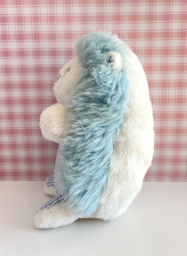 Peluche doudou hérisson blanc et bleu Baby Club