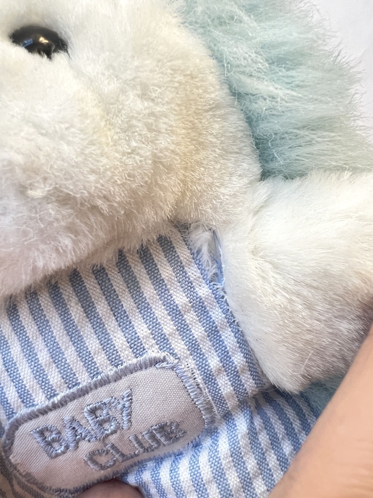 Peluche doudou hérisson blanc et bleu Baby Club