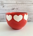 Grande tasse rouge à cœurs blancs Waechtersbach