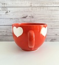 Grande tasse rouge à cœurs blancs Waechtersbach