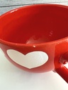 Grande tasse rouge à cœurs blancs Waechtersbach