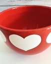 Grande tasse rouge à cœurs blancs Waechtersbach