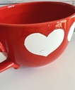 Grande tasse rouge à cœurs blancs Waechtersbach