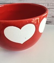 Grande tasse rouge à cœurs blancs Waechtersbach