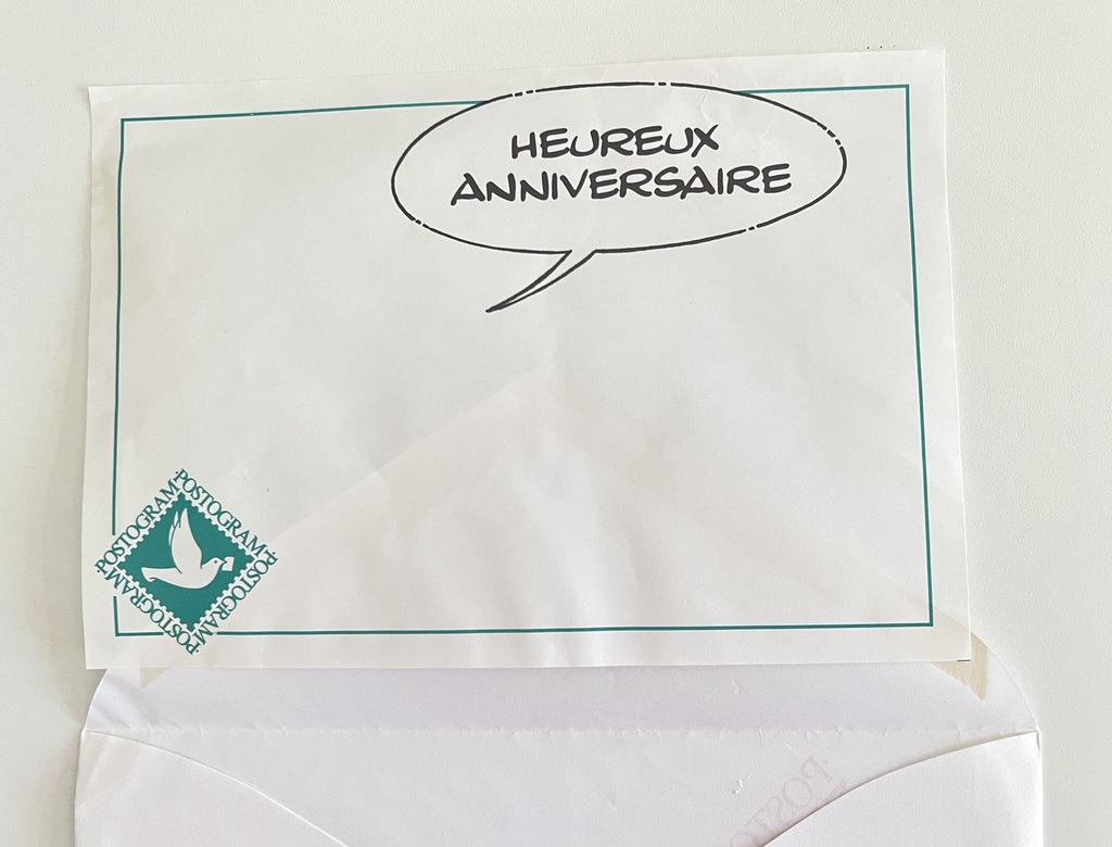Carte et enveloppe Postogram Tintin - 1992
