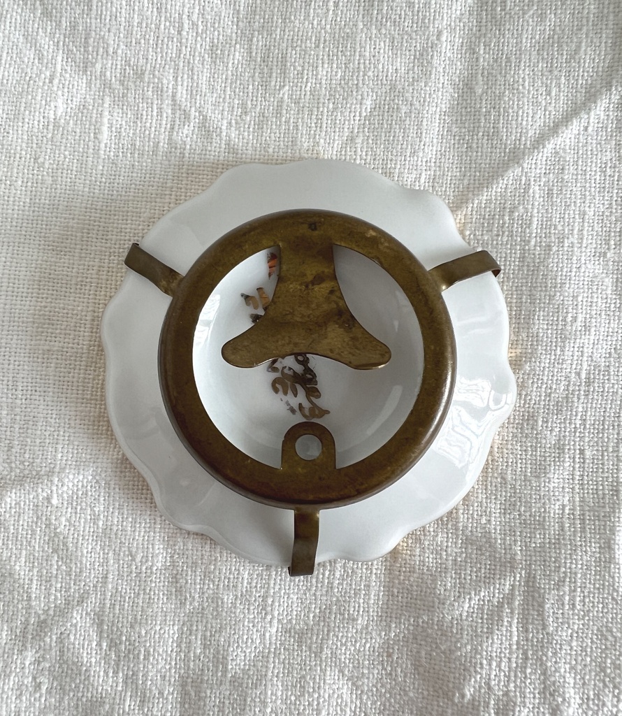 Assiette miniature à motif de tête de chat roux Limoges