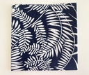 Taie bleu foncé à motif de feuilles de palmier blanches Du Pont