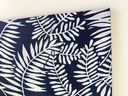 Taie bleu foncé à motif de feuilles de palmier blanches Du Pont