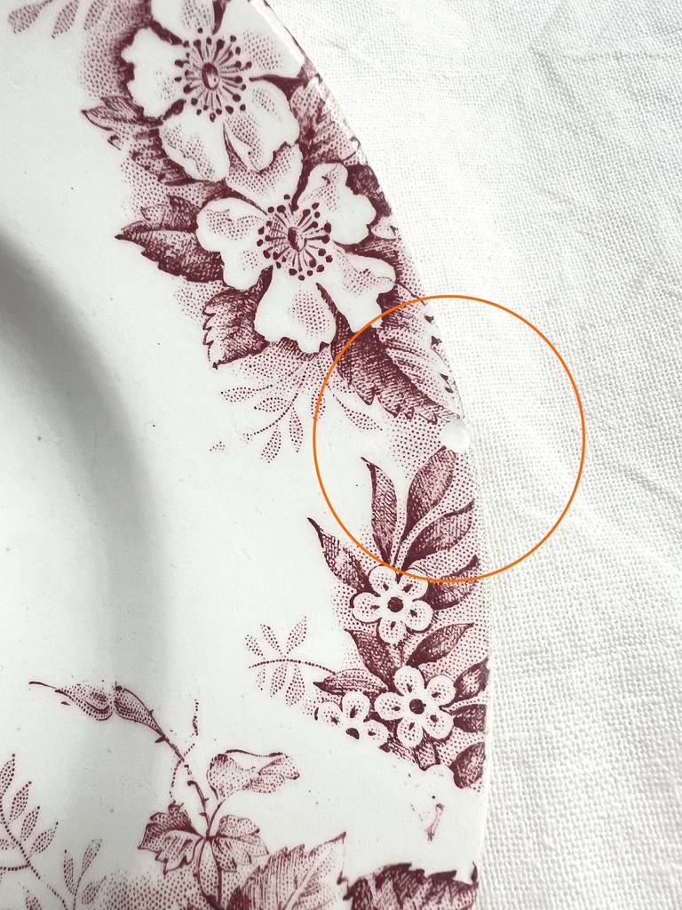 Plat ovale Orchies Églantine