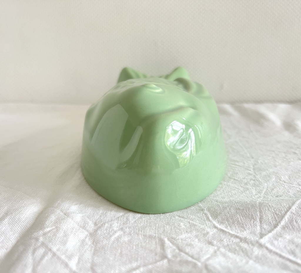 Moule à pudding en céramique en forme de poisson vert amande