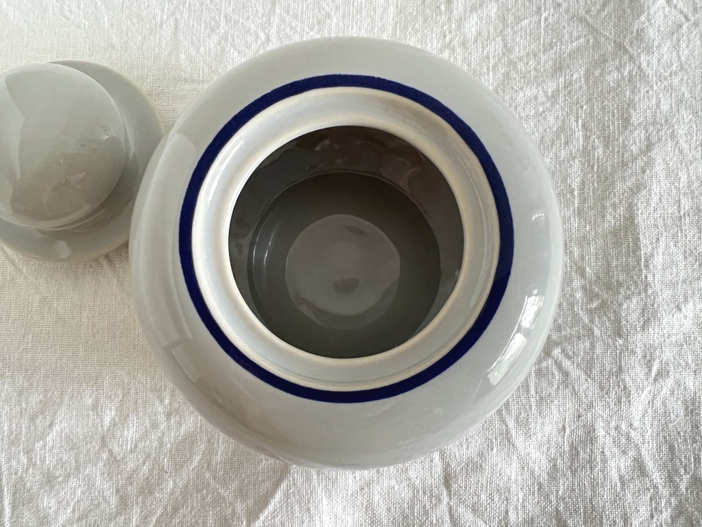 Sucrier bleu gris avec ligne bleu marine Rosenthal Studio Linie / Studio-line