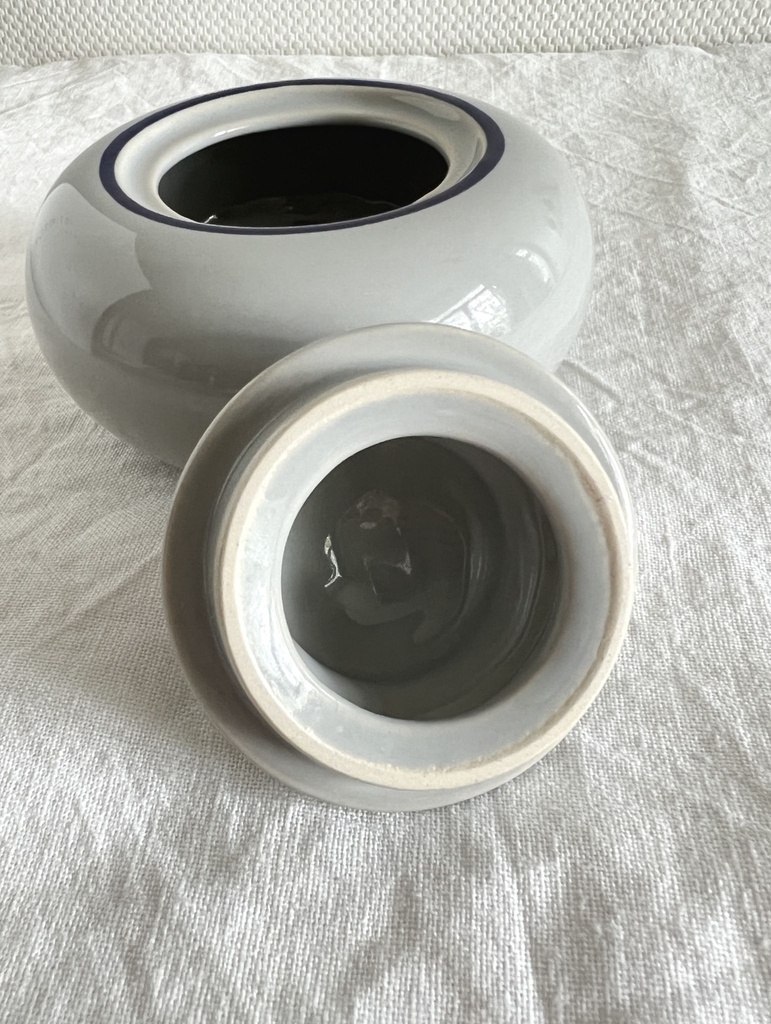 Sucrier bleu gris avec ligne bleu marine Rosenthal Studio Linie / Studio-line