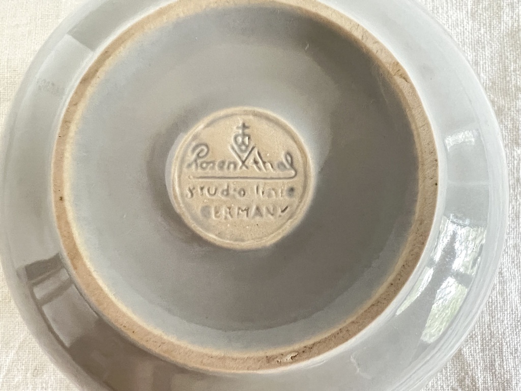 Sucrier bleu gris avec ligne bleu marine Rosenthal Studio Linie / Studio-line